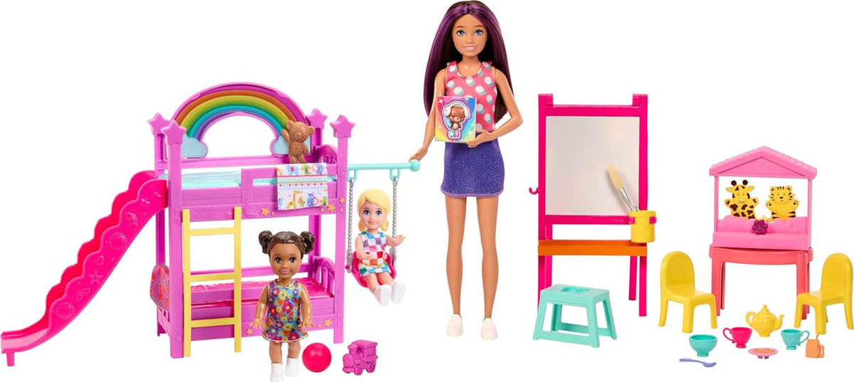 Barbie Skipper Babysitters, Inc. Ultimate Daycare Playset with 3 Dolls