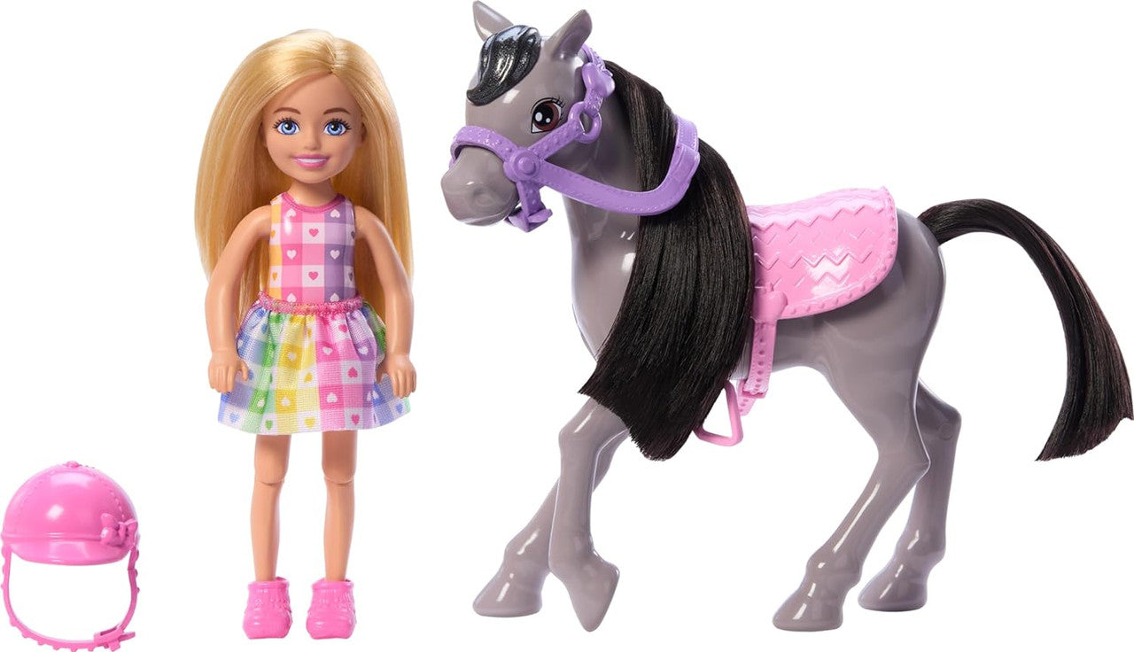 Barbie Chelsea Doll & Toy Horse Set, Includes Helmet Accessory & Saddle
