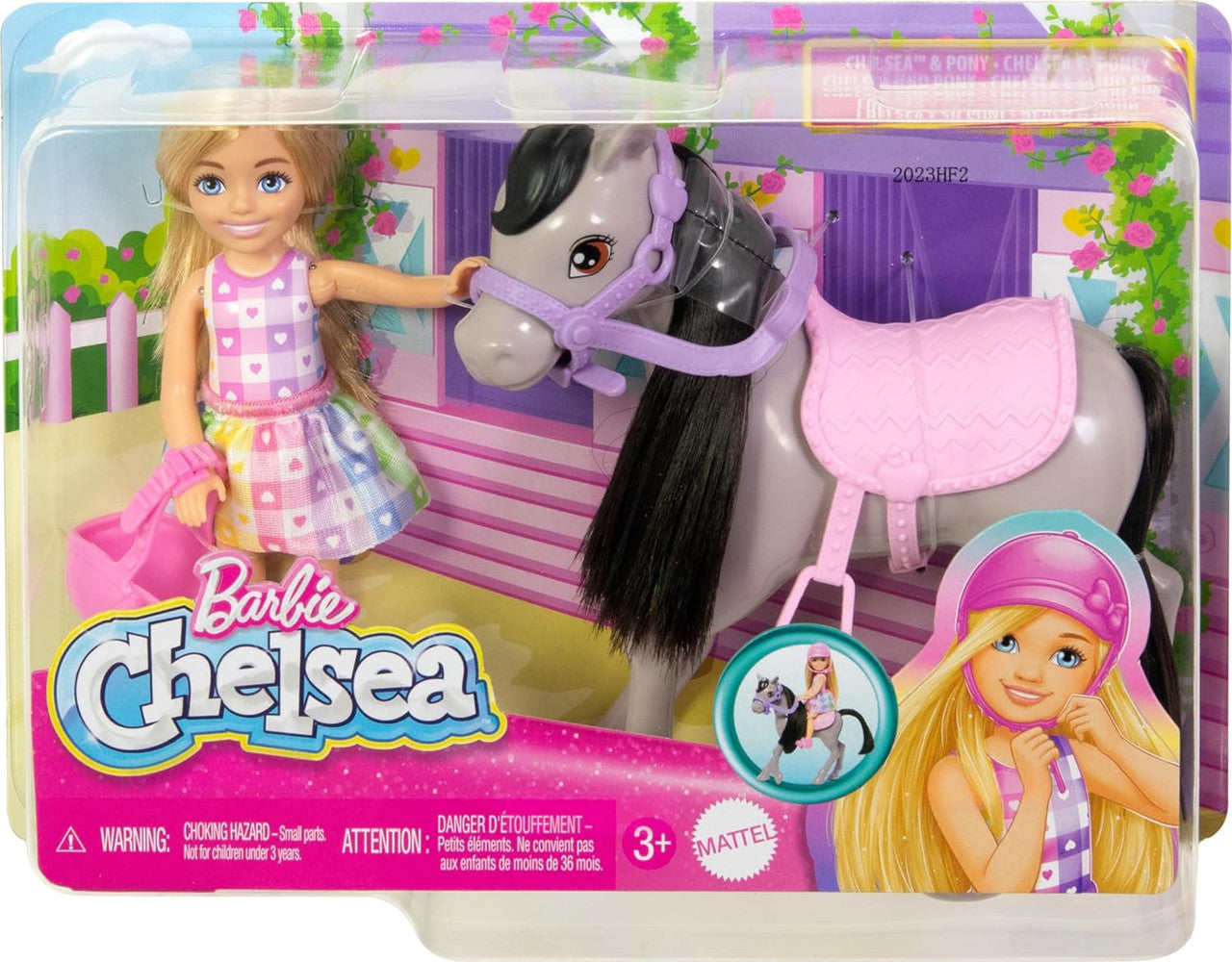 Barbie Chelsea Doll & Toy Horse Set, Includes Helmet Accessory & Saddle