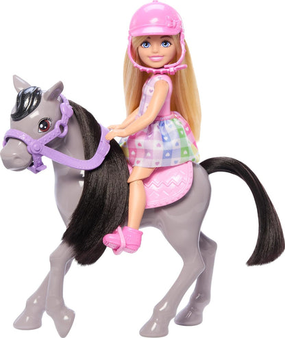 Barbie Chelsea Doll & Toy Horse Set, Includes Helmet Accessory & Saddle