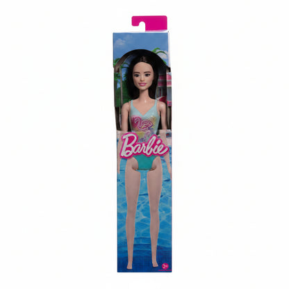 Barbie Beach Doll with Teal Flamingo Swimsuit, Summer Pool and Beach Toy