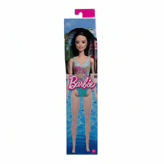 Barbie Beach Doll with Teal Flamingo Swimsuit, Summer Pool and Beach Toy