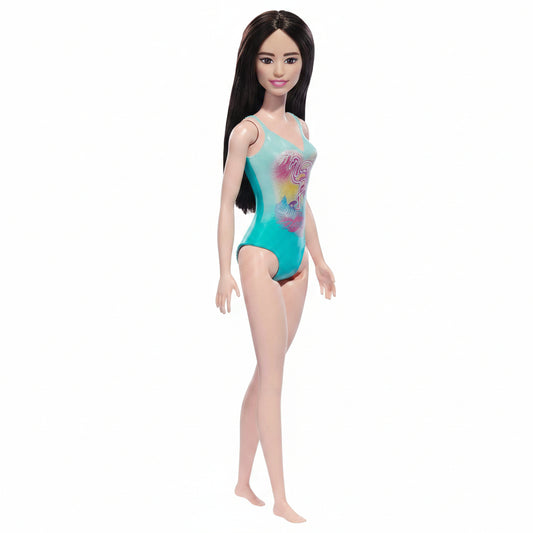 Barbie Beach Doll with Teal Flamingo Swimsuit, Summer Pool and Beach Toy