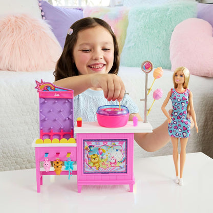 Barbie Mysteries: Beach Detectives Malibu” Doll & Cotton Candy Game Booth Playset