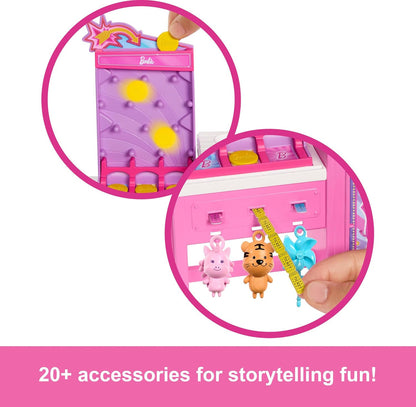 Barbie Mysteries: Beach Detectives Malibu” Doll & Cotton Candy Game Booth Playset