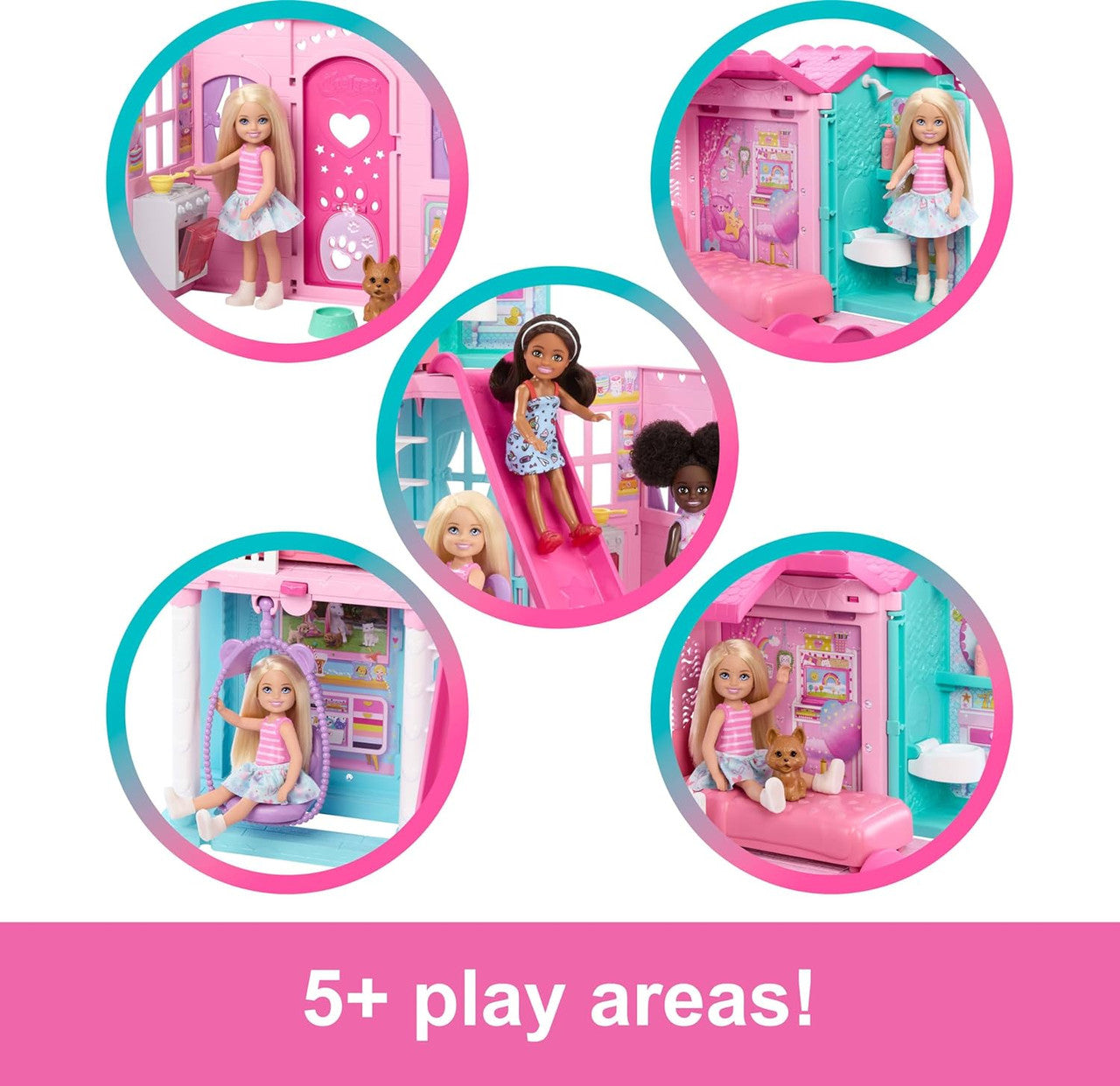 Barbie Chelsea Toy Dollhouse with 15+ Accessories