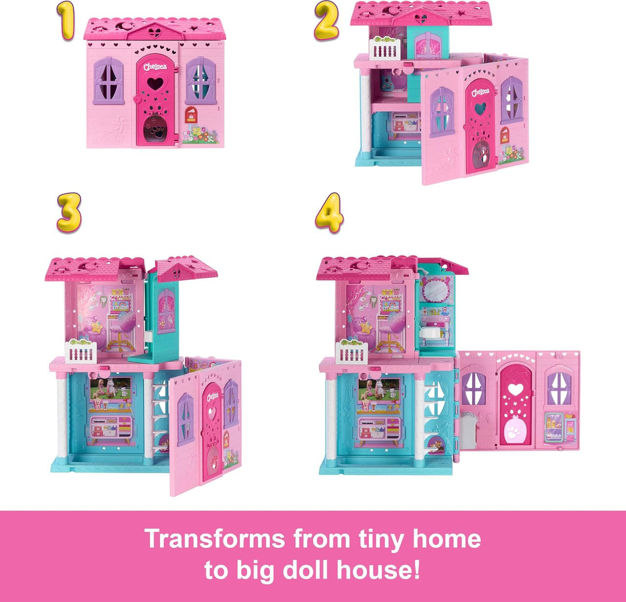 Barbie Chelsea Toy Dollhouse with 15+ Accessories