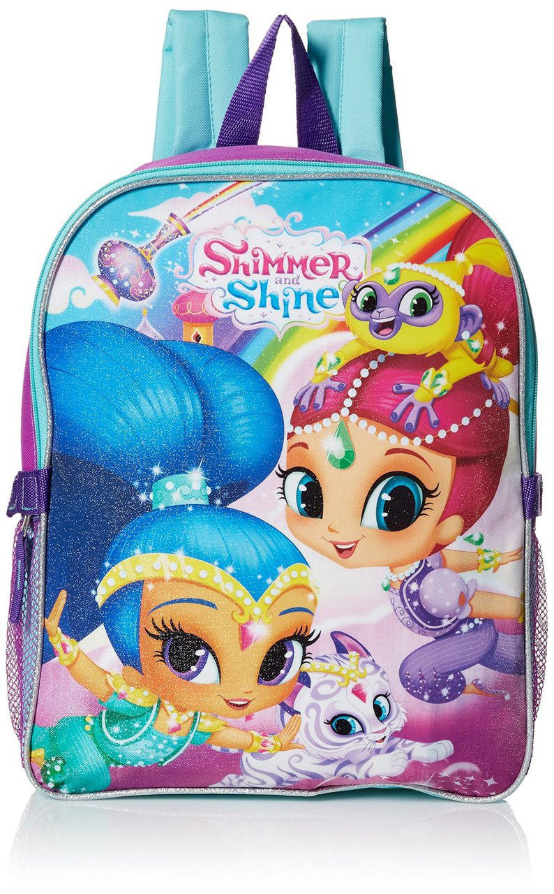 Shimmer and Shine Little Girls Magic Carpet 15 Inch Backpack with Lunch Kit