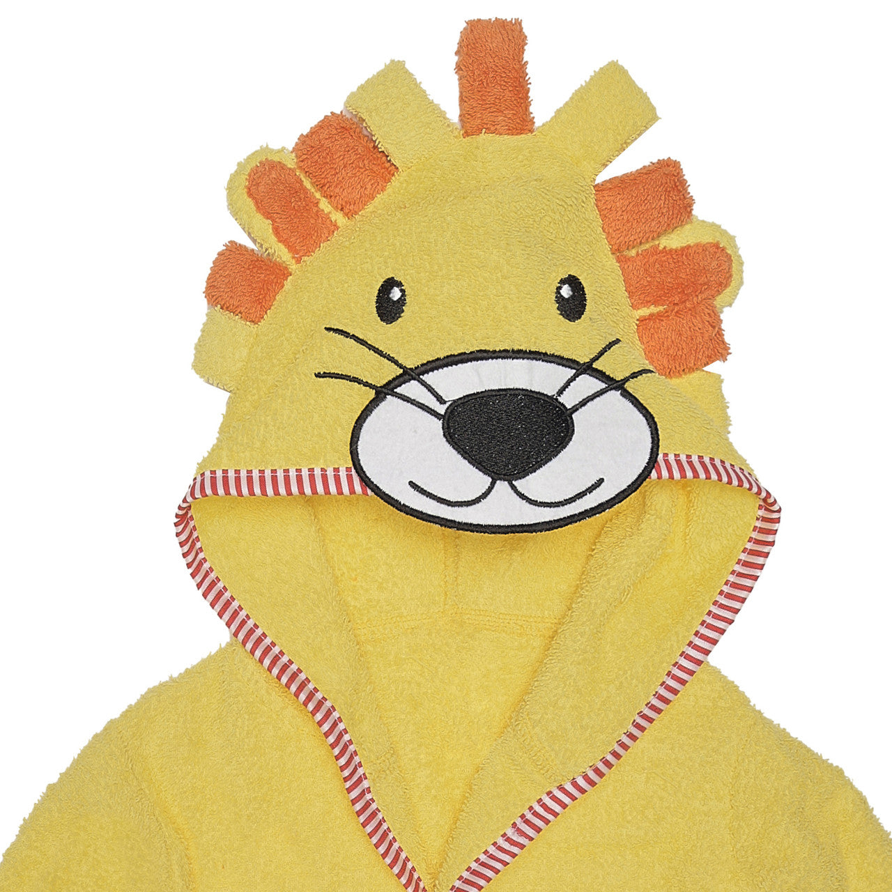 EVERYDAY KIDS Hooded Baby Toddler Unisex Bathrobe - Yellow Lion with Mane