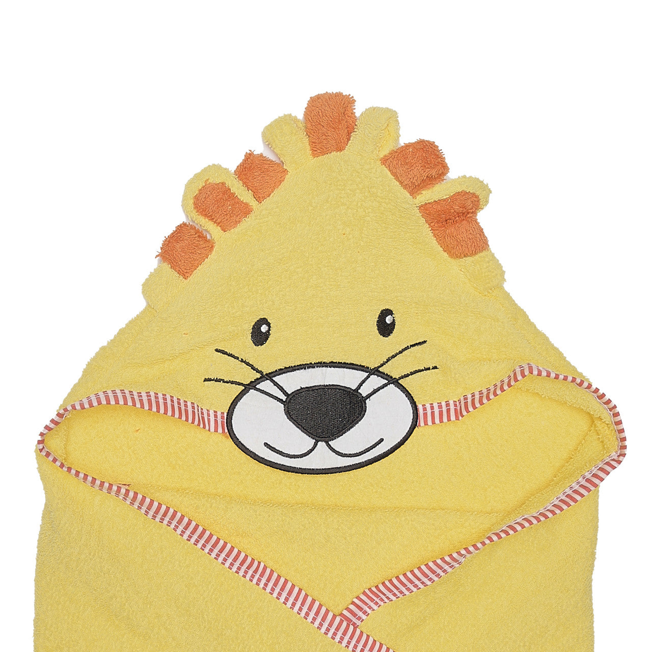 EVERYDAY KIDS Hooded Baby Toddler Bath Towel - Yellow Lion with Mane