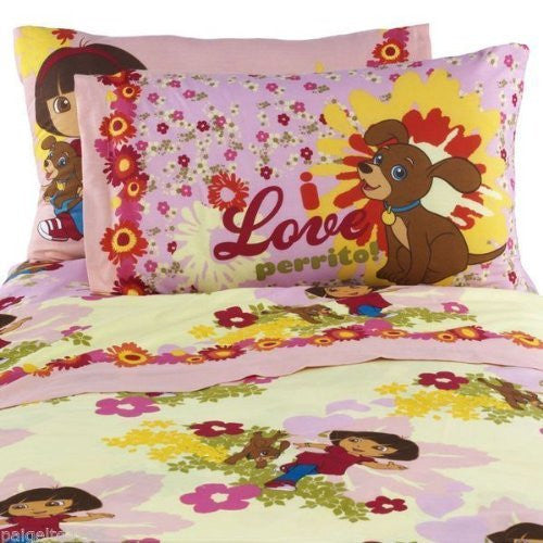 Nickelodeon Dora The Explorer and Puppy Twin Sheet Set