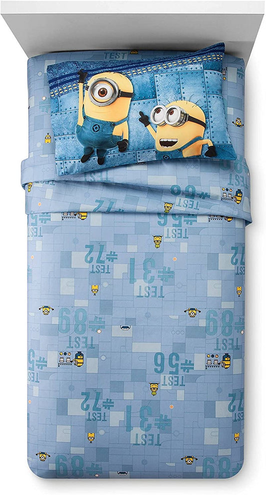 Despicable Me 3 Minions Blue 3 Pieces Twin Sheet Set