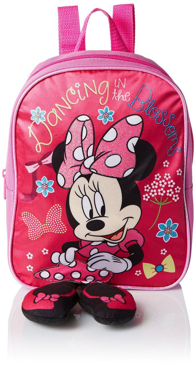 Disney Girls' Minnie Mini Backpack with Plush Feet, Pink
