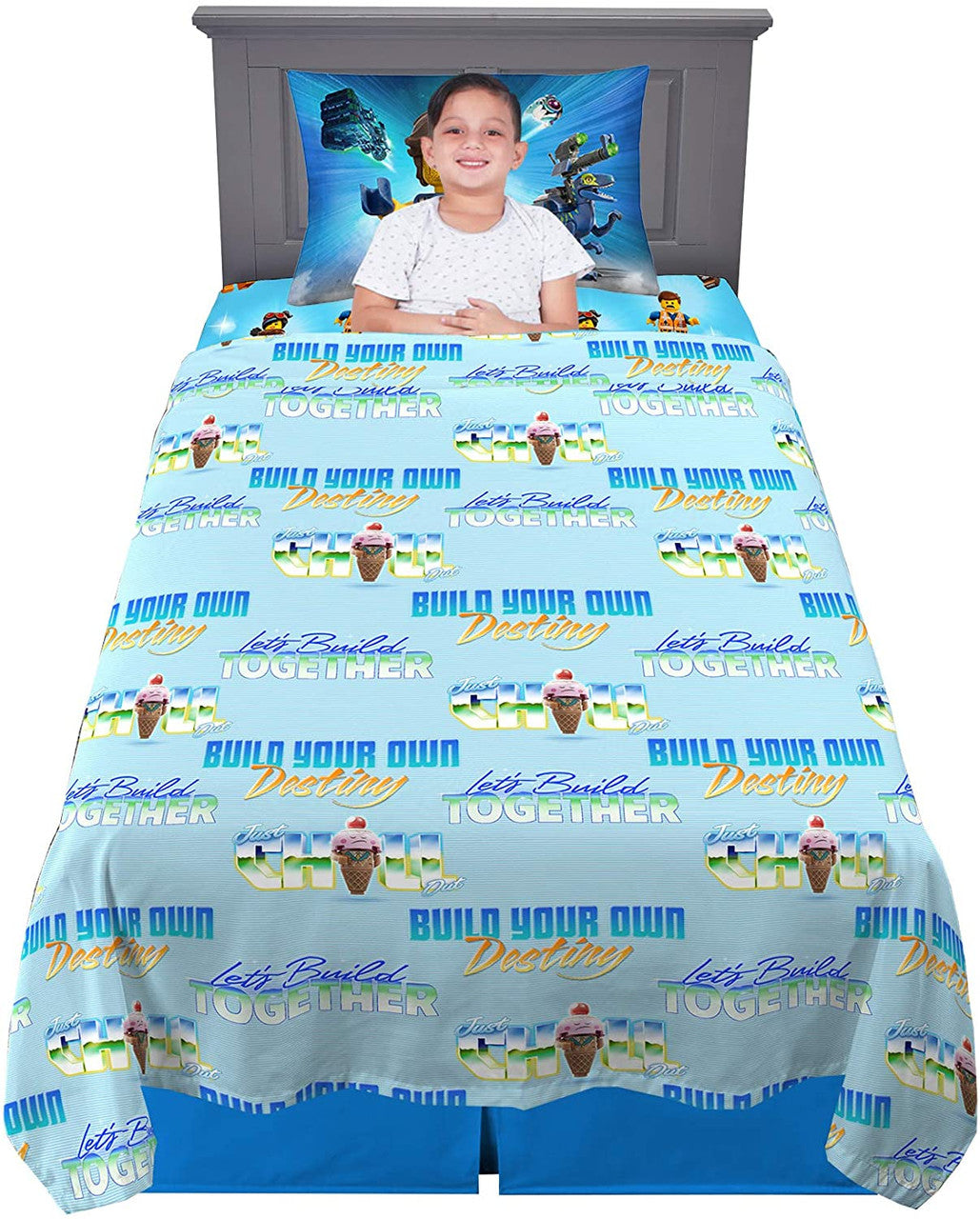 LEGO Movie 2 'Let's Build Together' Twin Sheet Set