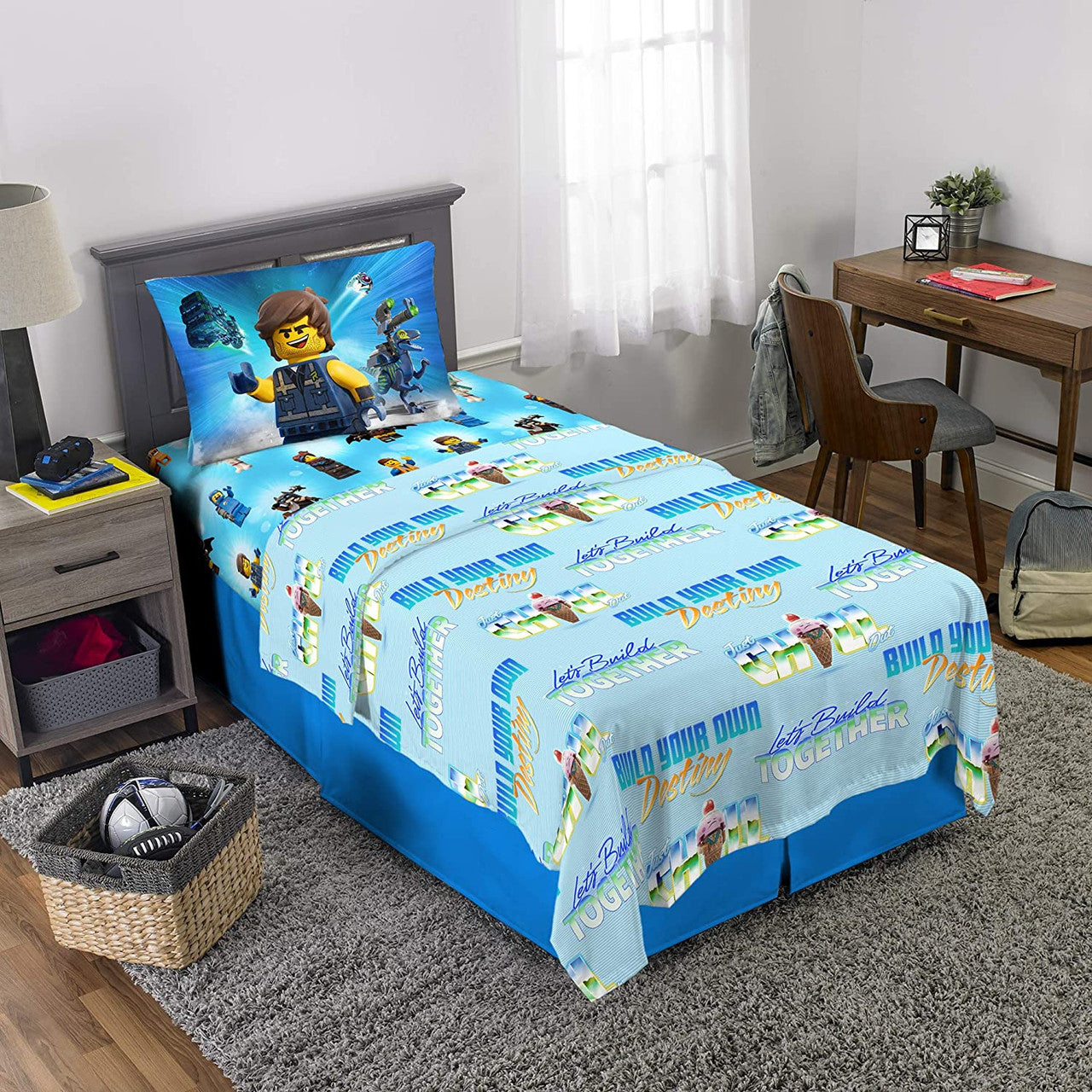 LEGO Movie 2 'Let's Build Together' Twin Sheet Set