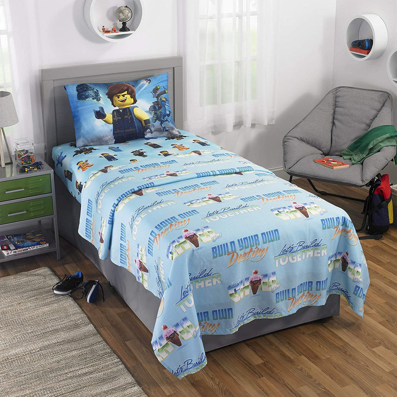 Lego Movie 2 Twin Sheet Set in Blue