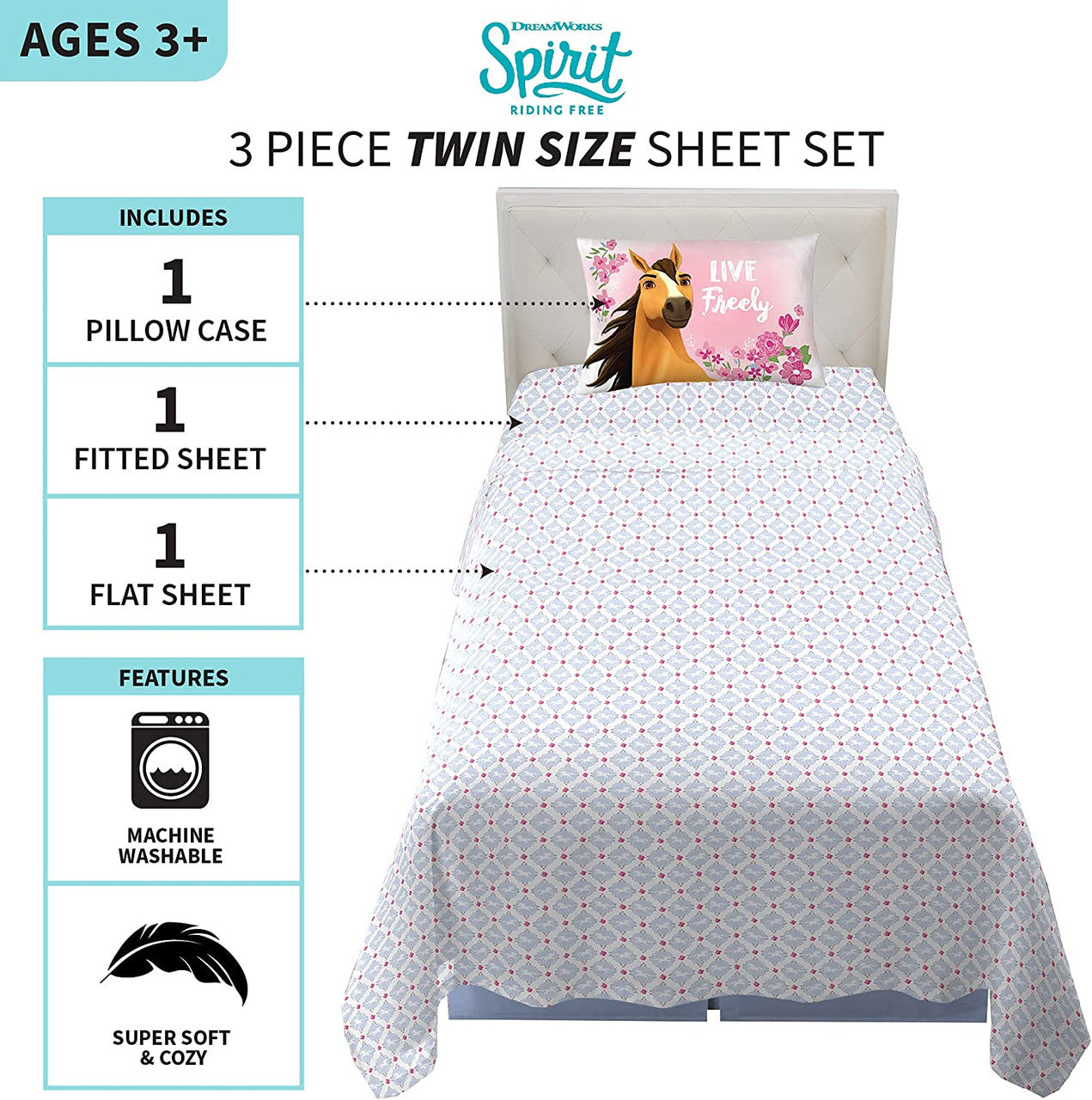 Spirit Live Freely Twin Sheet Set