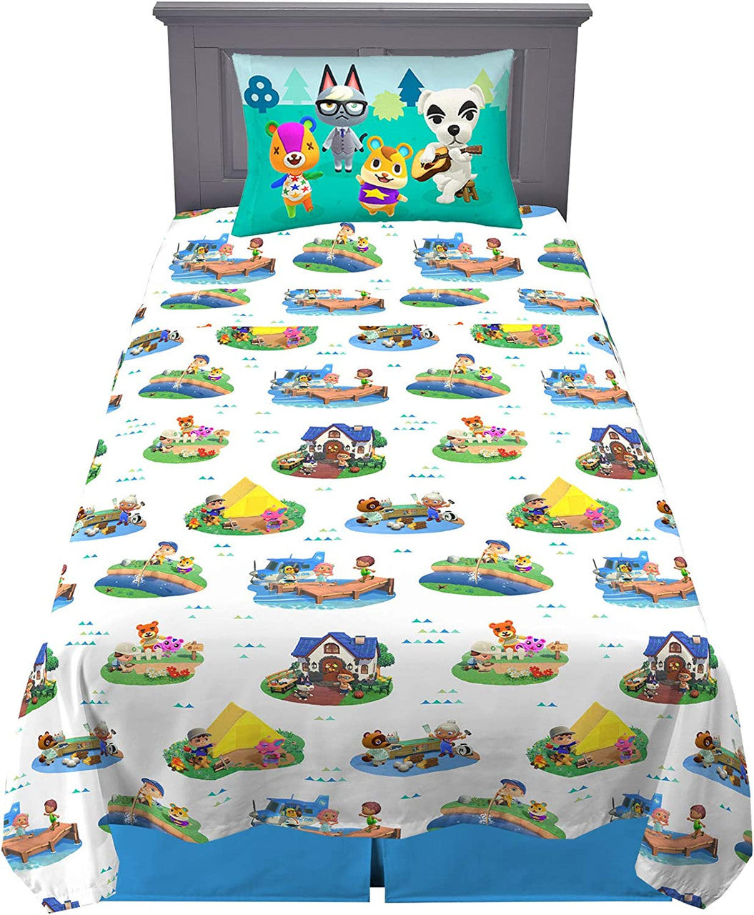 Animal Crossing Gone Camping Twin Sheet Set