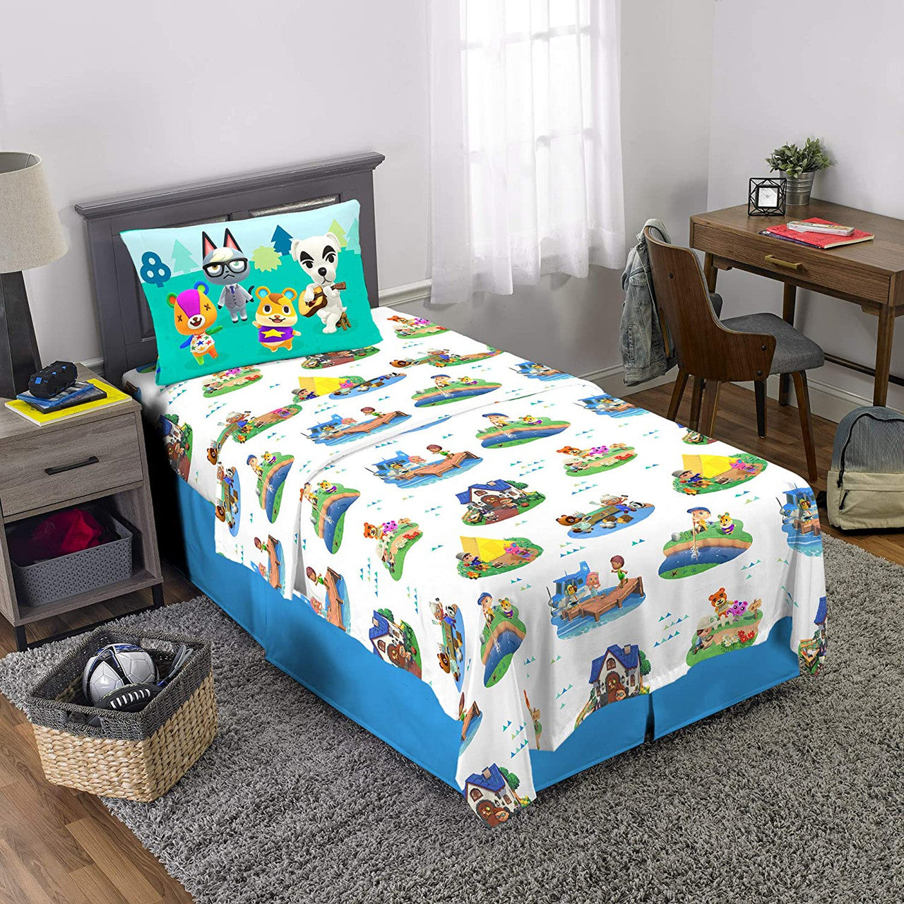 Animal Crossing Gone Camping Twin Sheet Set