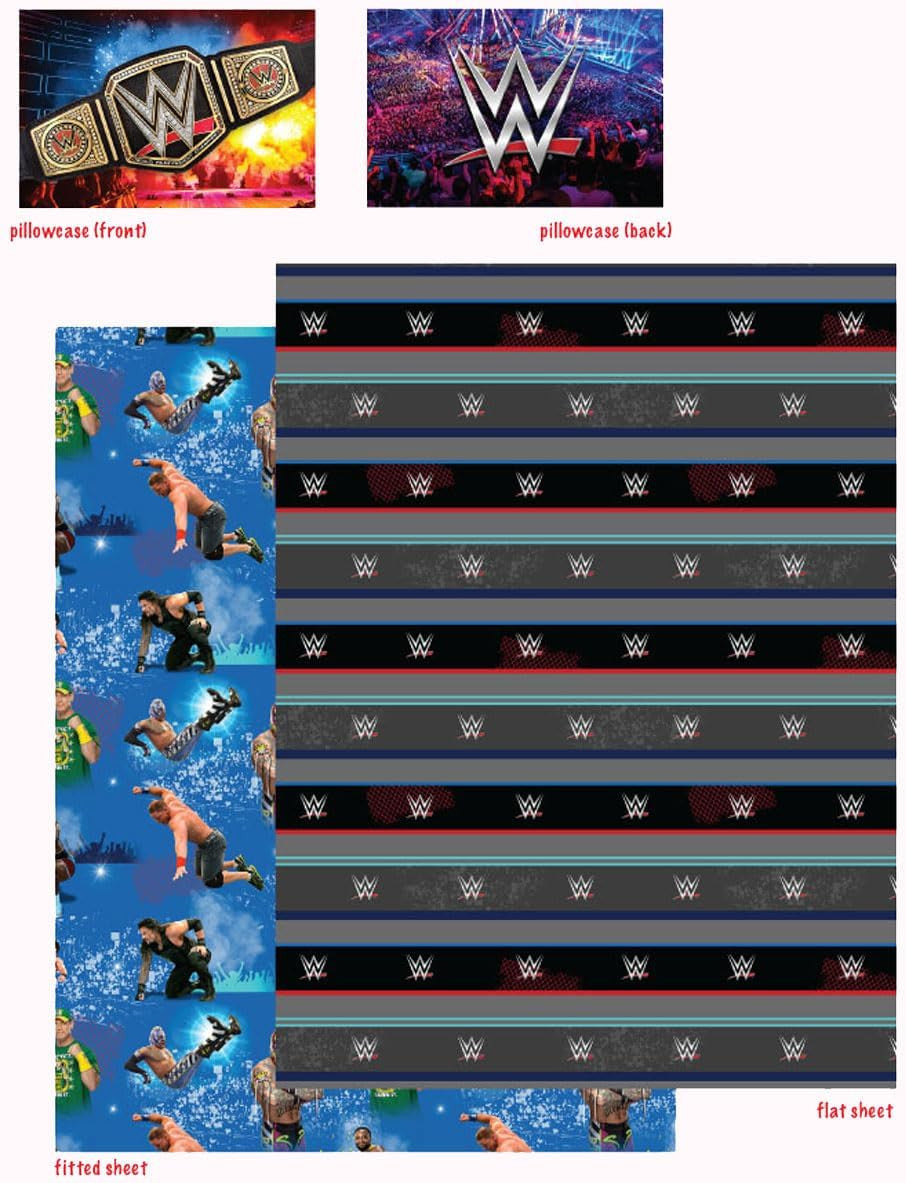WWE On The Canvas 3-Piece Twin Size Sheet Set