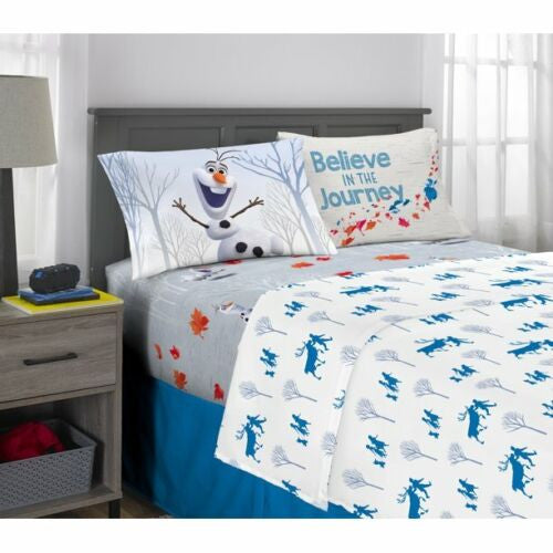 Disney Olaf's Journey 4 Piece Full Sheet Set