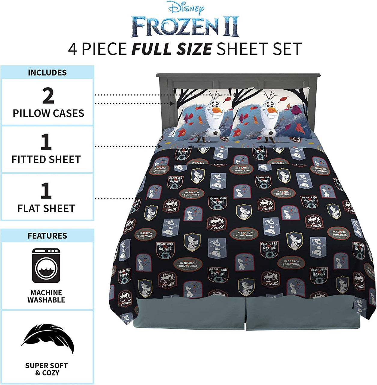 Disney Frozen II 4 Piece Full Sheet Set