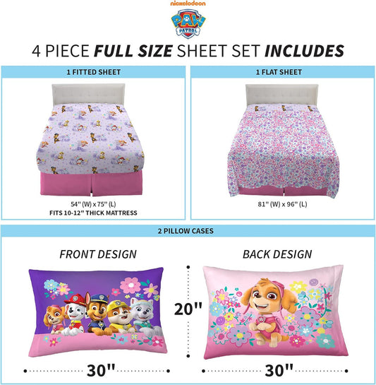 Paw Patrol Girls Full  Sheet Set