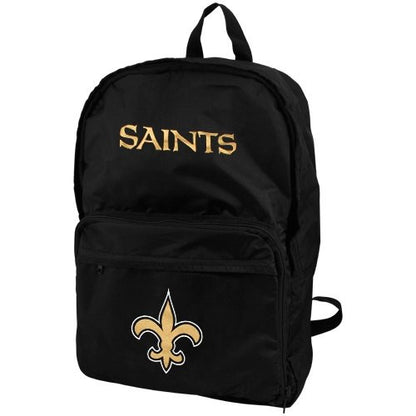 New Orleans Saints Foldaway Backpack - Black