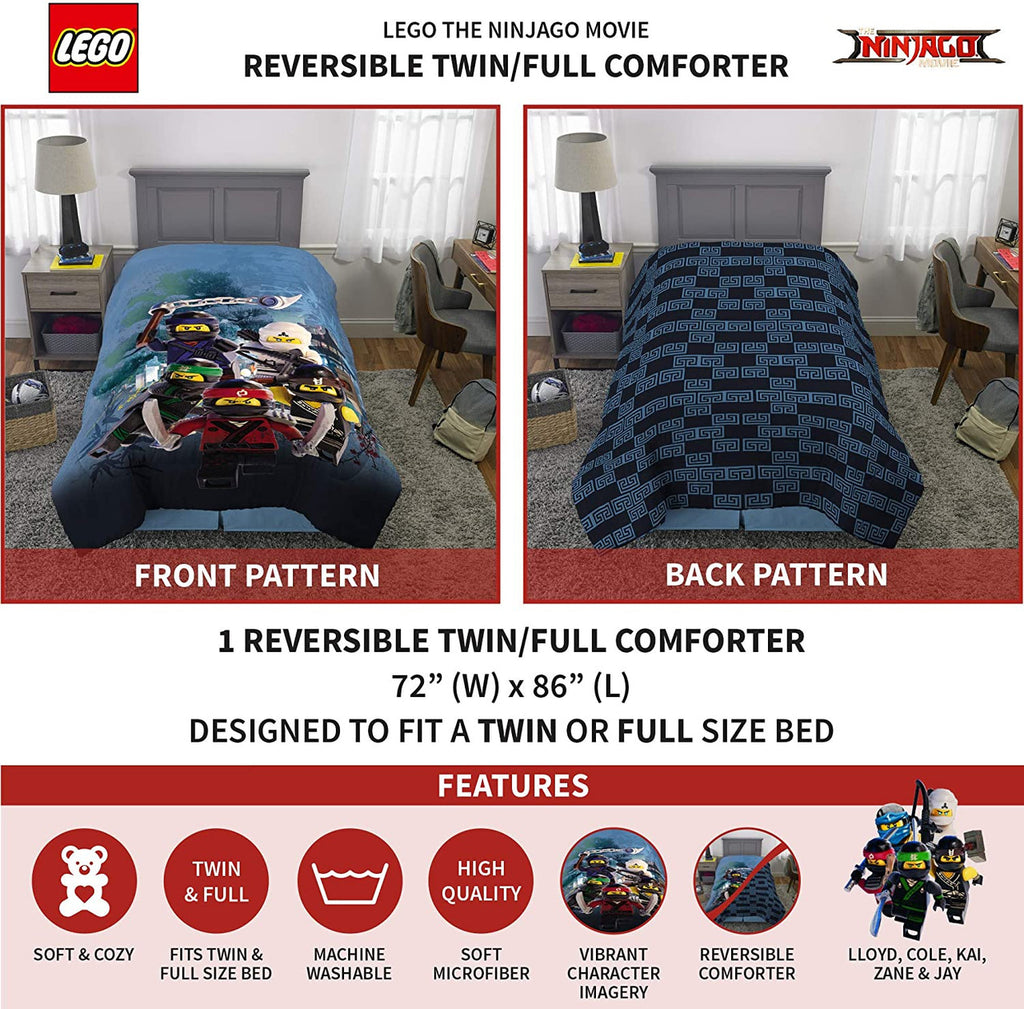 LEGO Ninjago Warriors Twin/Full Reversible Comforter