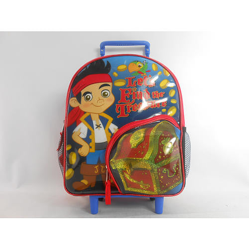 Jake and the Never Land Pirates 12 Inch Rolling Backpack - Let's Find the Treasure