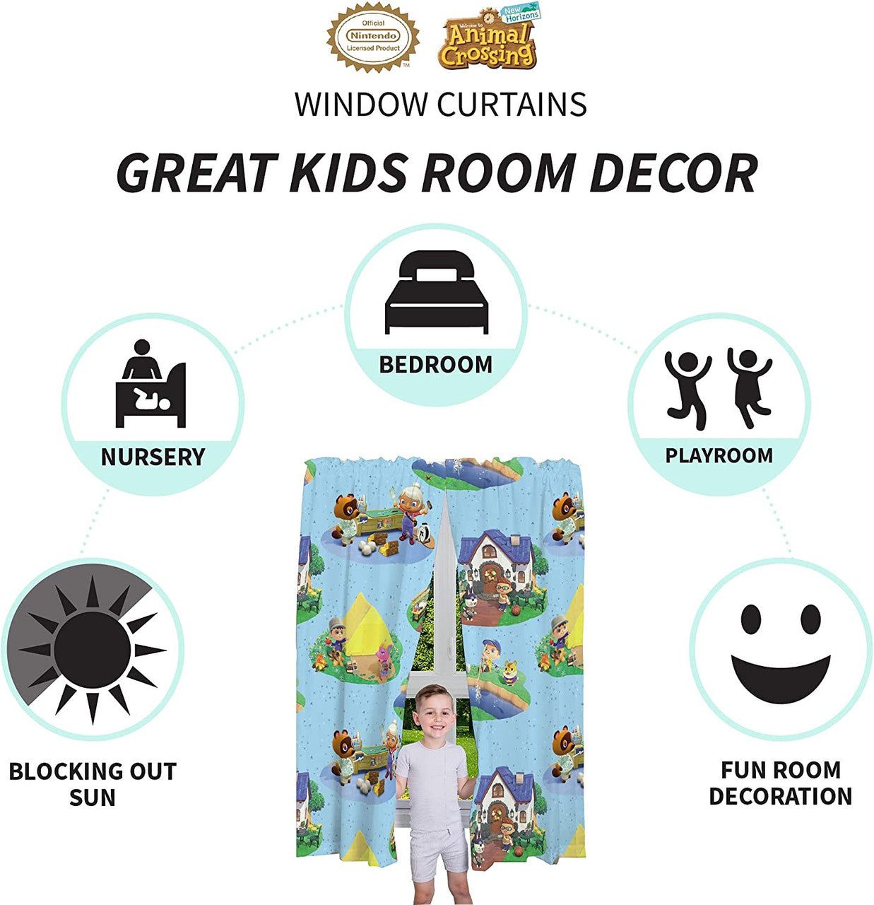 Animal Crossing Window Panels, 82 in x 63 in