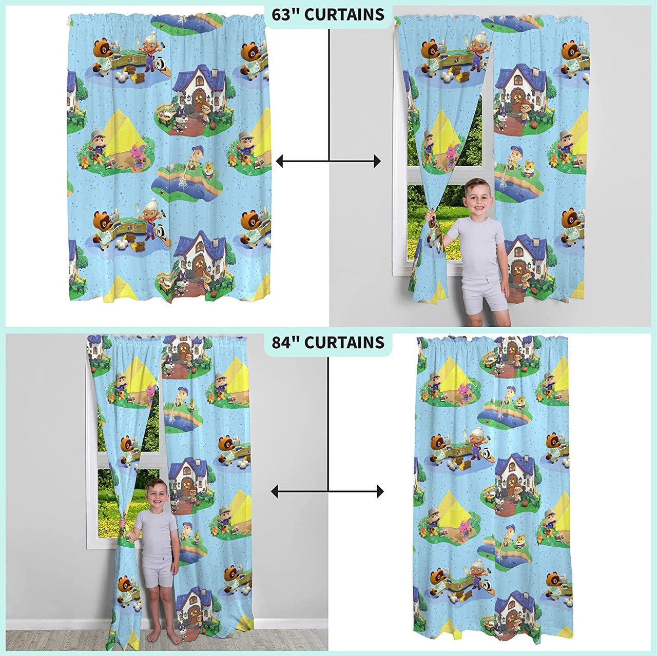 Animal Crossing Window Panels, 82 in x 63 in