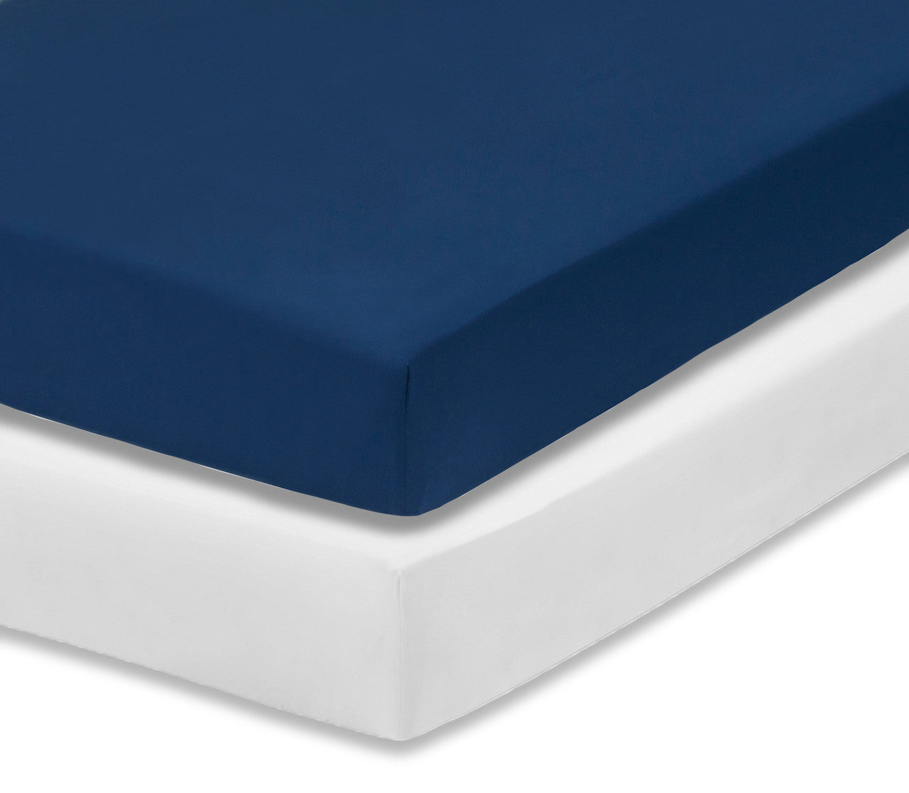 Everyday Kids 2-Pack Fitted Crib Sheets - White/Navy