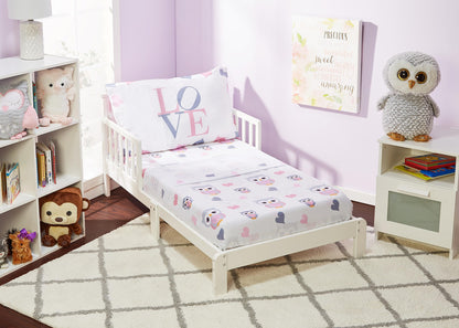 EVERYDAY KIDS 4 Piece Toddler Bedding Set - Woodland Owls