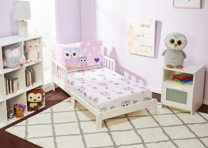EVERYDAY KIDS 4 Piece Toddler Bedding Set - Woodland Owls