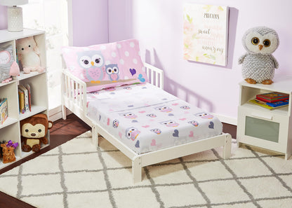 EVERYDAY KIDS 4 Piece Toddler Bedding Set - Woodland Owls