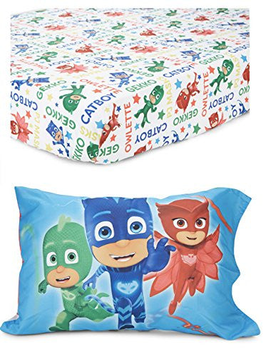 PJ Masks Toddler Fitted Sheet and Pillow Case Set