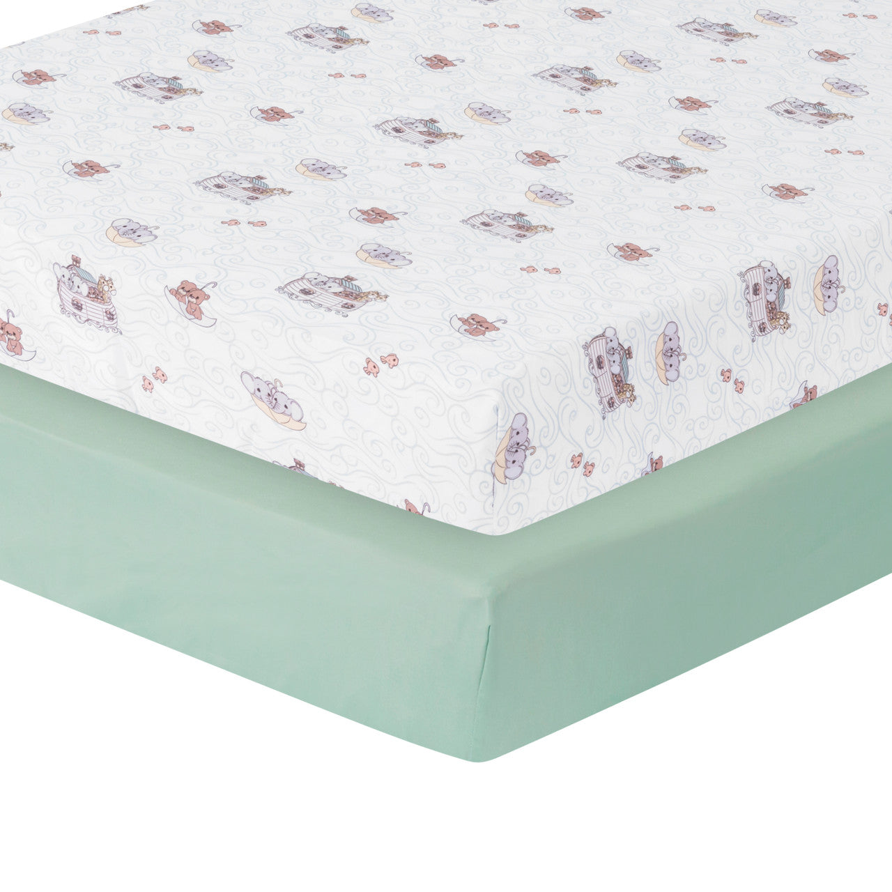 Precious Moments Boys 2 Pack Fitted Crib Sheet