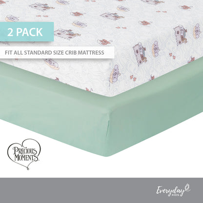 Precious Moments Boys 2 Pack Fitted Crib Sheet