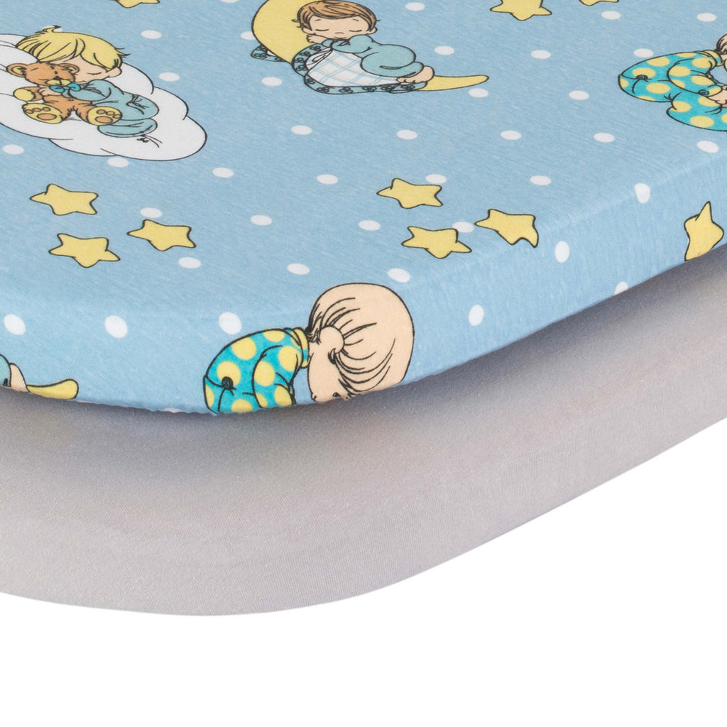 EVERYDAY KIDS 2-Pack Cotton Jersey Knit Bassinet Sheets - Precious Moments Boys