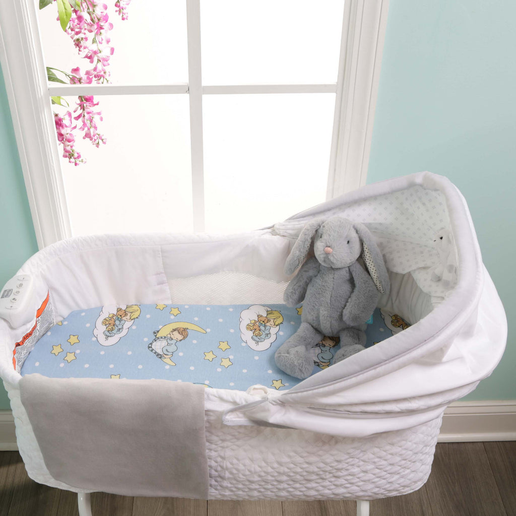 EVERYDAY KIDS 2-Pack Cotton Jersey Knit Bassinet Sheets - Precious Moments Boys