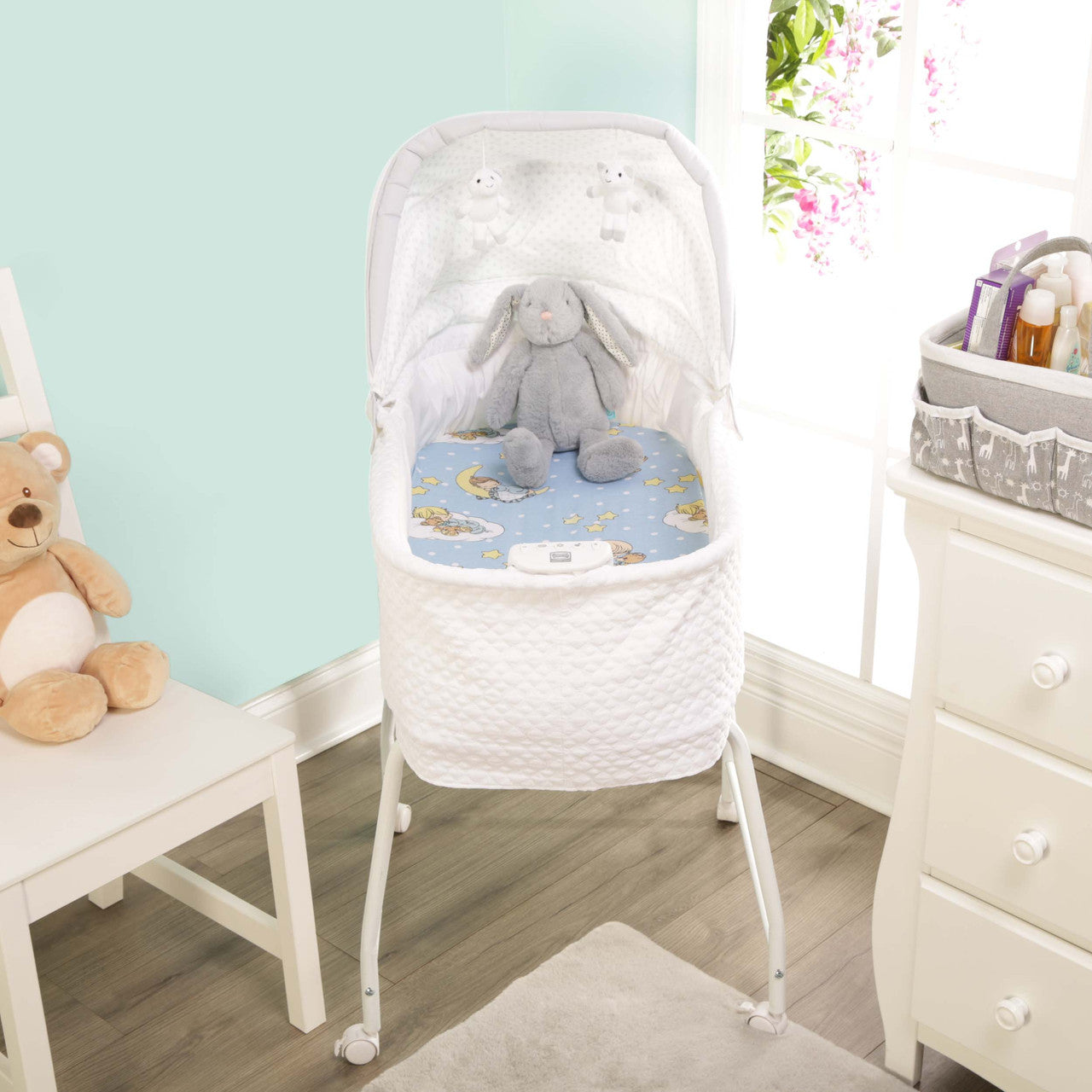 EVERYDAY KIDS 2-Pack Cotton Jersey Knit Bassinet Sheets - Precious Moments Boys