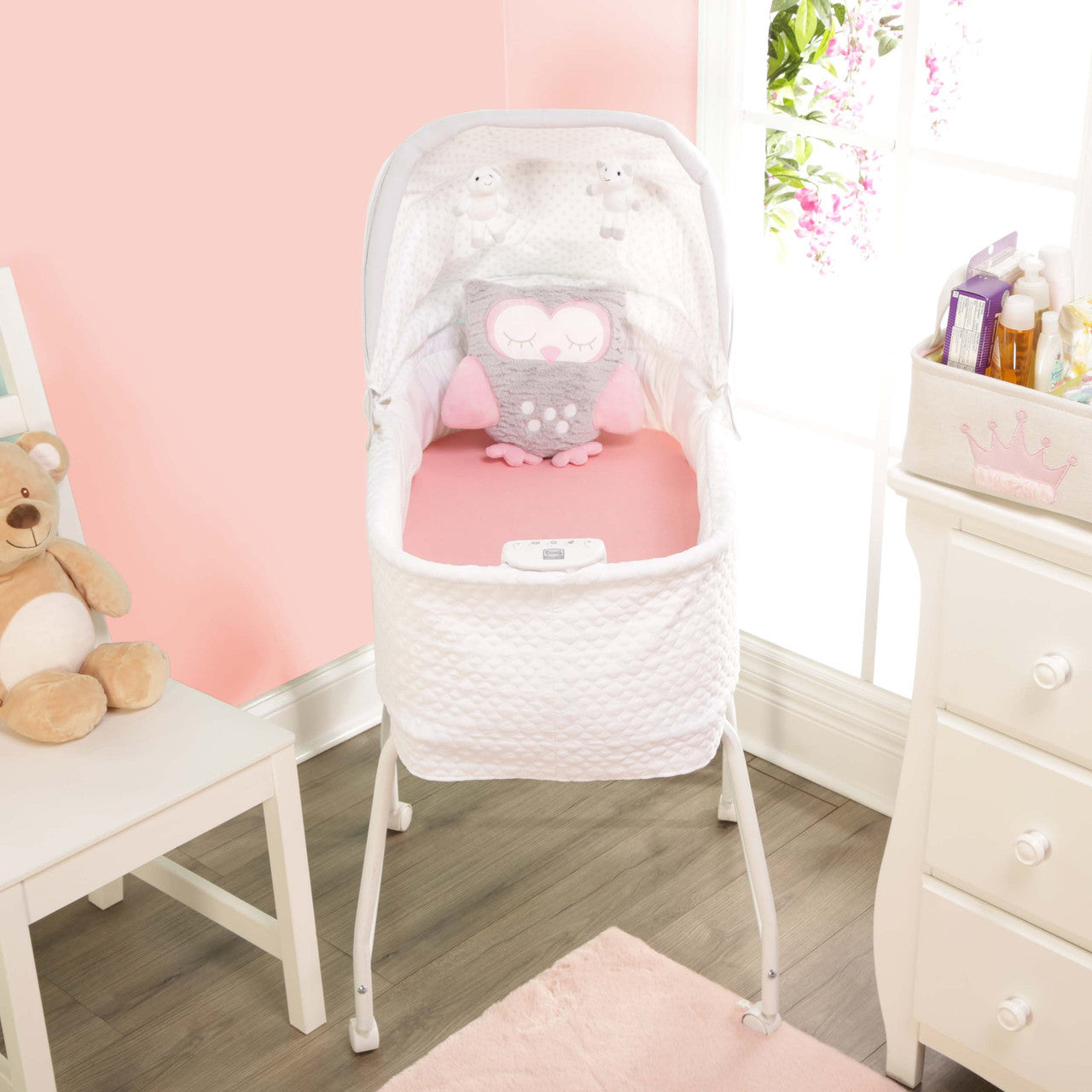 EVERYDAY KIDS 2-Pack Cotton Jersey Knit Bassinet Sheets - Precious Moments Girls