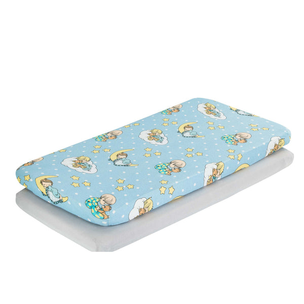 EVERYDAY KIDS 2 Pack Cradle Sheet Set - Precious Moments Boys
