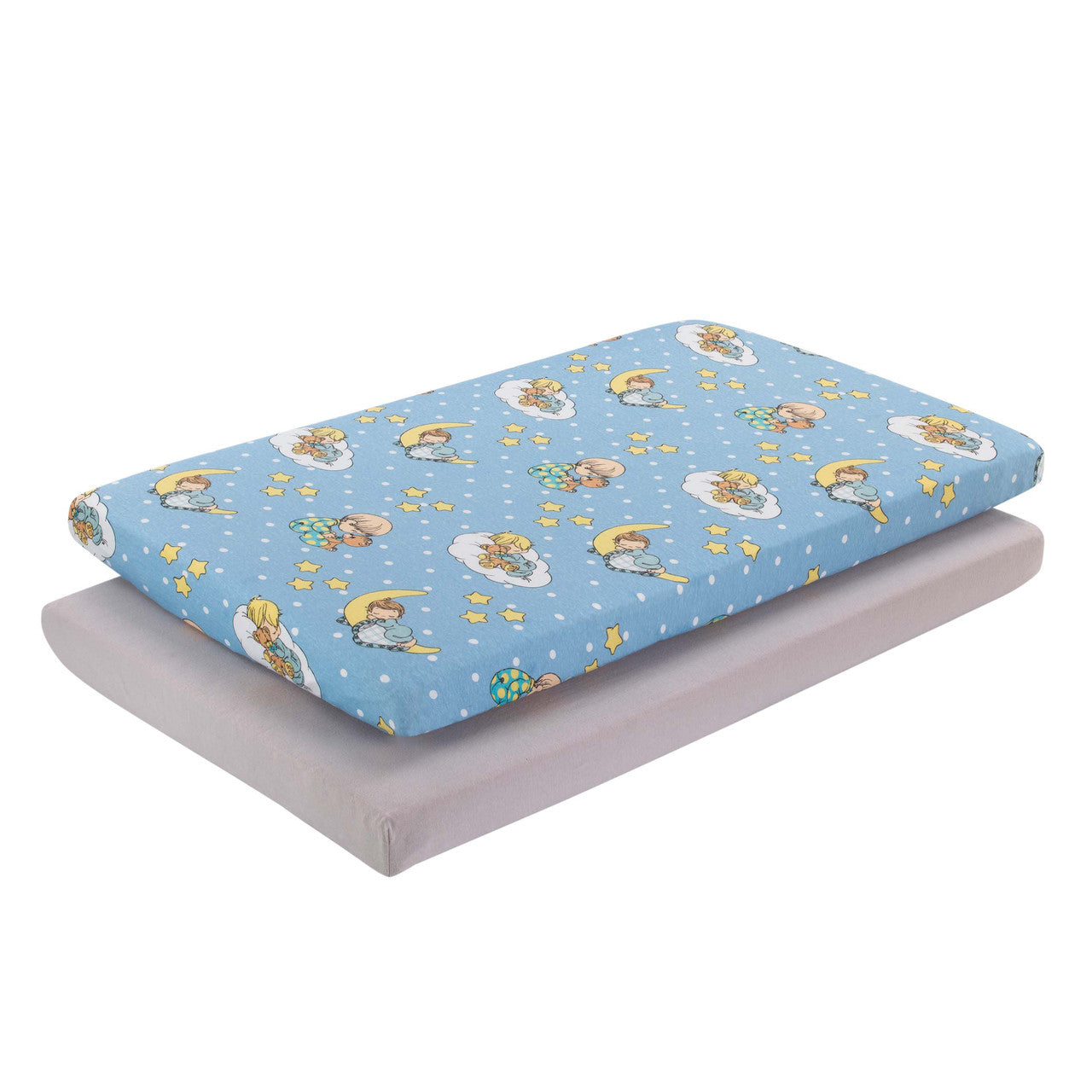 EVERYDAY KIDS 2 Pack n Play and Portable Crib Mattress Sheets - Precious Moments Boys