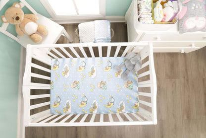 EVERYDAY KIDS 2 Pack n Play and Portable Crib Mattress Sheets - Precious Moments Boys