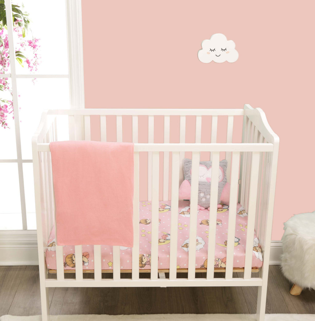 EVERYDAY KIDS 2 Pack n Play and Portable Crib Mattress Sheets - Precious Moments Girls