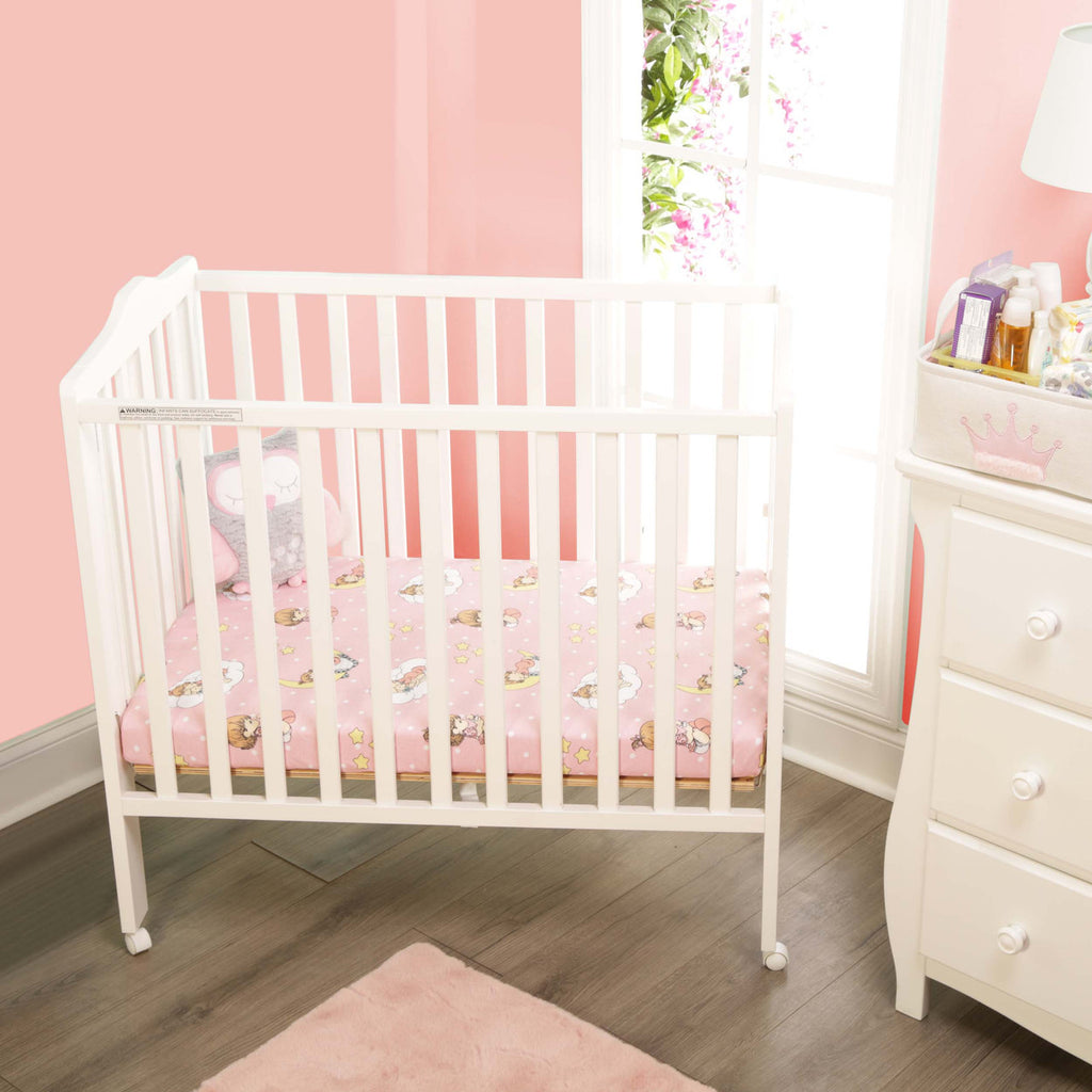 EVERYDAY KIDS 2 Pack n Play and Portable Crib Mattress Sheets - Precious Moments Girls