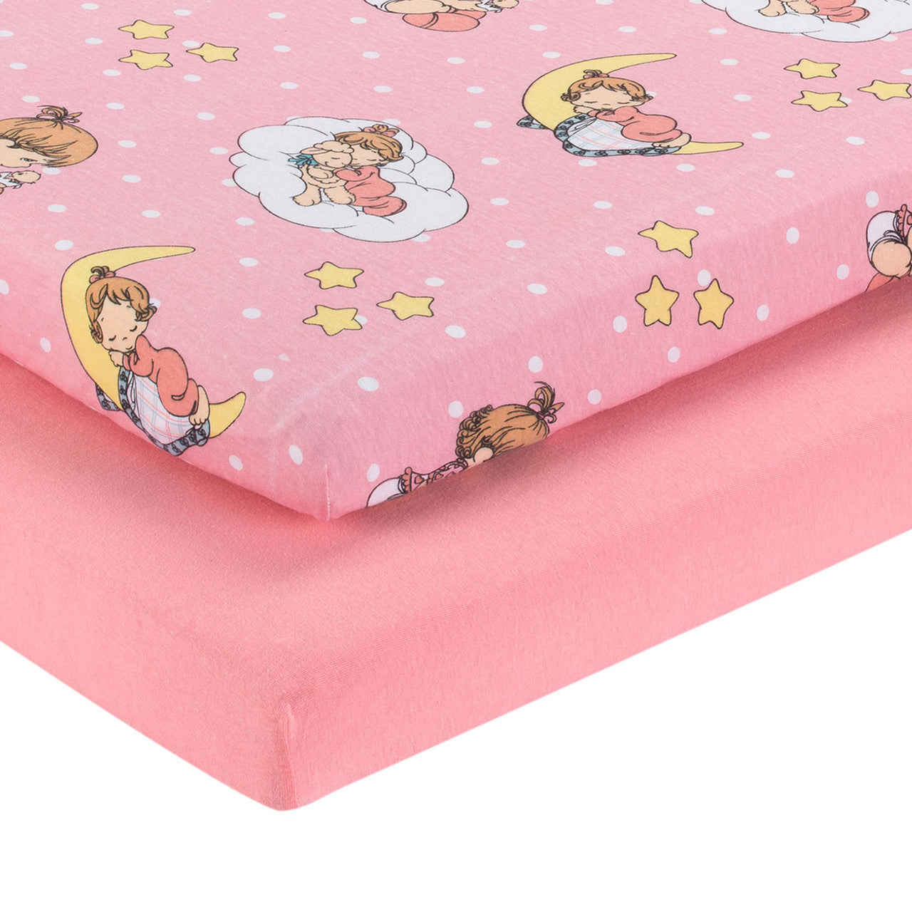 EVERYDAY KIDS 2 Pack n Play and Portable Crib Mattress Sheets - Precious Moments Girls