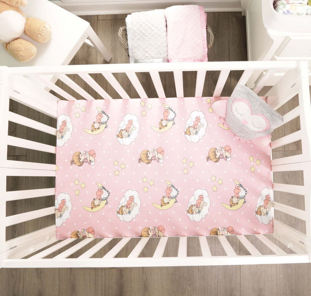 EVERYDAY KIDS 2 Pack n Play and Portable Crib Mattress Sheets - Precious Moments Girls